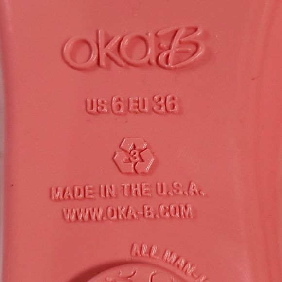 Peach Salmon Coral Oka-B Taylor Rubber Ballet Flats Size 6 or EUR 36 NWOT - Picture 8 of 9